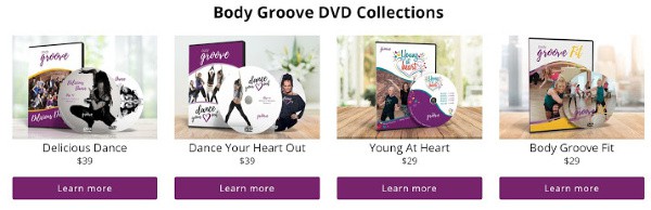 a screen shot of the body groove DVD collections 